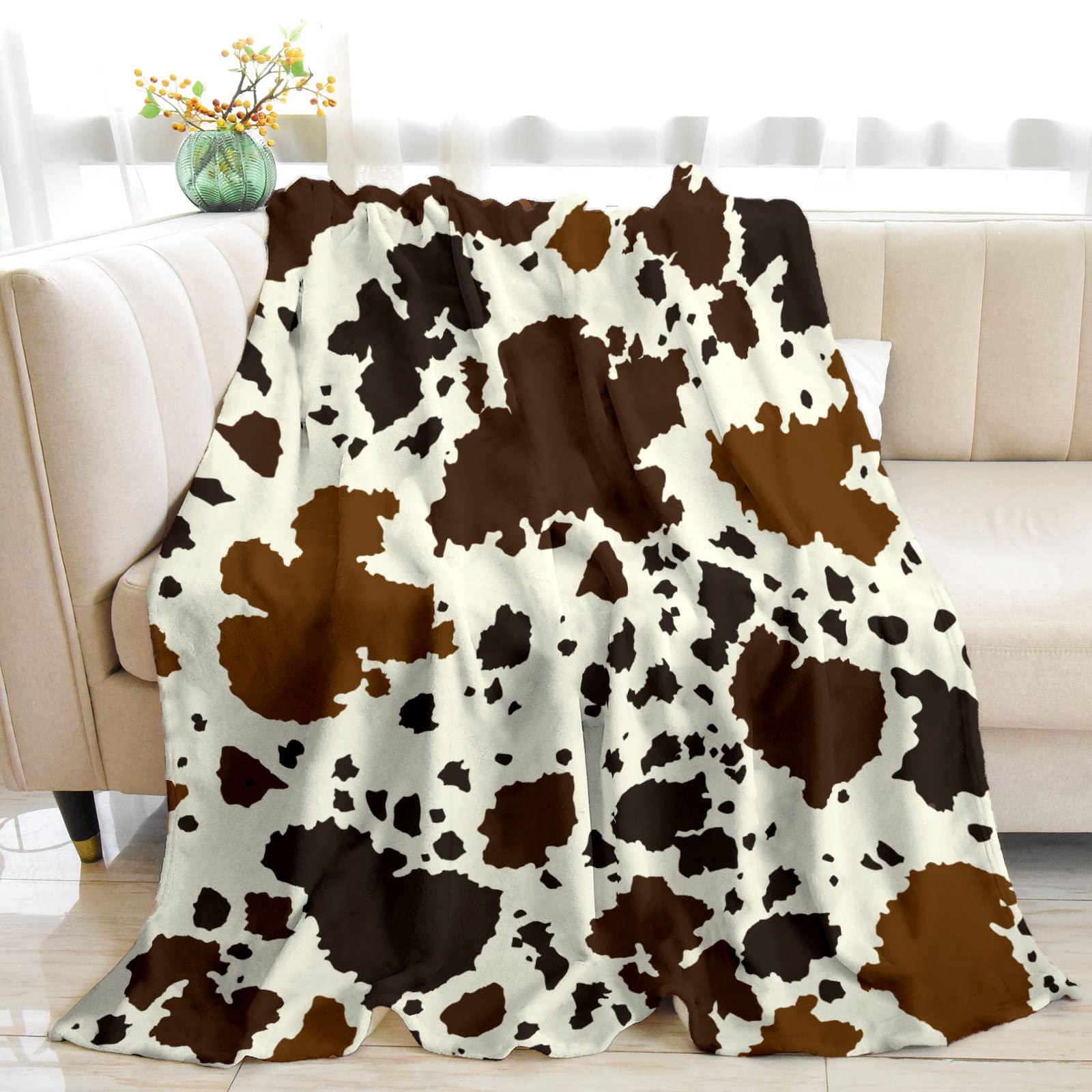 Cow Print Blankets and Throw Cow Blanket for AdultsCowhide Blanket for Girls Cute Blankets for Teen Girls Toddler Blanket for Kids Cow Baby Blanket Cow Stuff for Women Highland Cow Decor 40"x50"