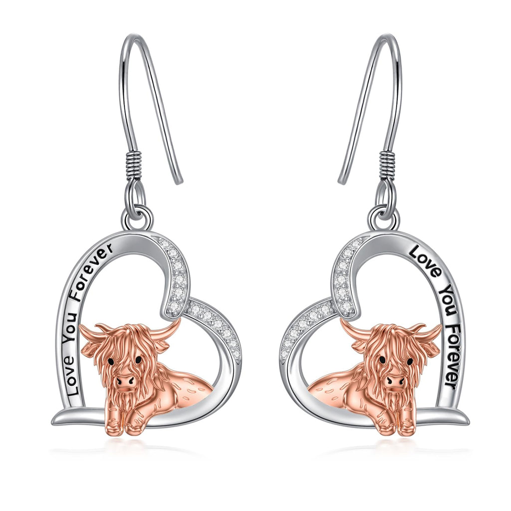 Highland Cow Earrings Sterling Silver Highland Cow Earrings Scottish Highland Cow Jewelry Gifts for Women Cowgirl